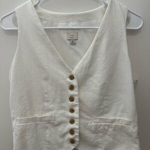 White Button-Up Vest